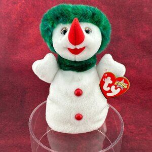 A TY BEANIE BABIES SNOW GIRL 2000 CHRISTMAS HOLYDAY DECOR PLUSH 8" STUFFED